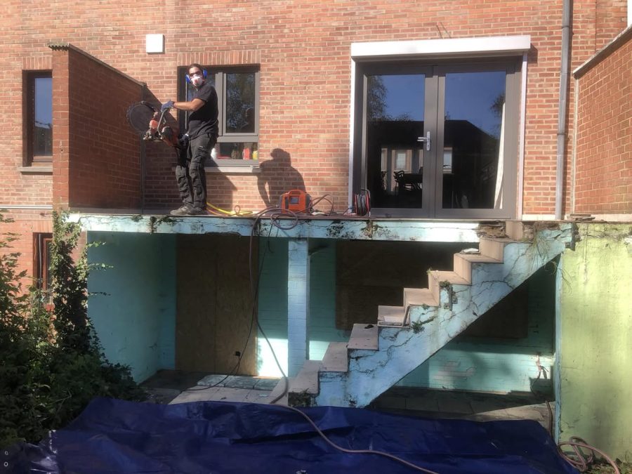 Terrasse en béton remplacée par du bois